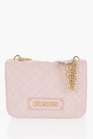 LOVE Quilted Shoulder Bag with Golden Details