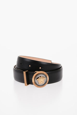 Leather Belt with Golden Effect Buckle 30mm