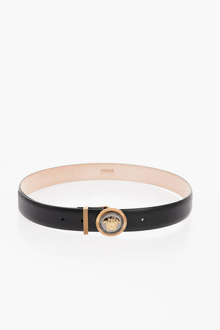 Leather Belt with Golden Effect Buckle 30mm