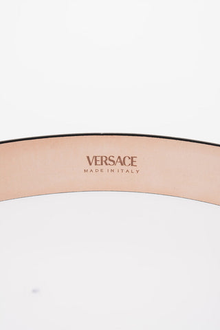 Leather Belt with Golden Effect Buckle 30mm