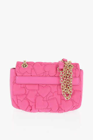 LOVE Solid Color Shoulder Bag with All-Over Hearts
