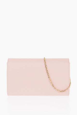 LOVE Solid Color Leather Crossbody Bag with Chain Shoulder Strap
