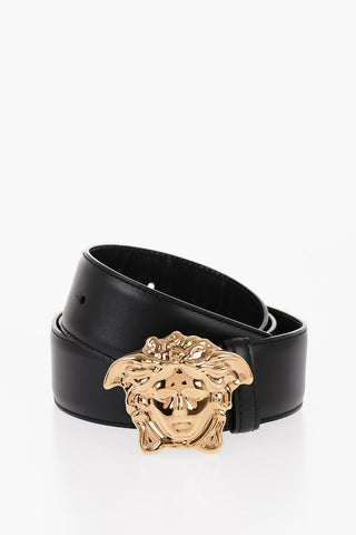 Leather Belt with Golden Effect Buckle 40mm