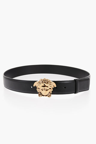 Leather Belt with Golden Effect Buckle 40mm