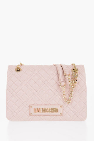 LOVE Quilted Faux Leather Shoulder Bag