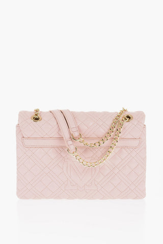 LOVE Quilted Faux Leather Shoulder Bag