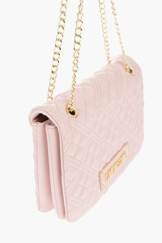 LOVE Quilted Faux Leather Shoulder Bag