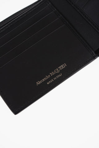 Leather Two-Tone Wallet with Logo-Print