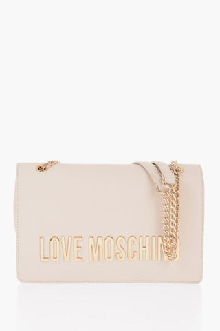 LOVE Faux Leather Shoulder Bag with Golden Logo