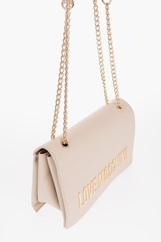 LOVE Faux Leather Shoulder Bag with Golden Logo