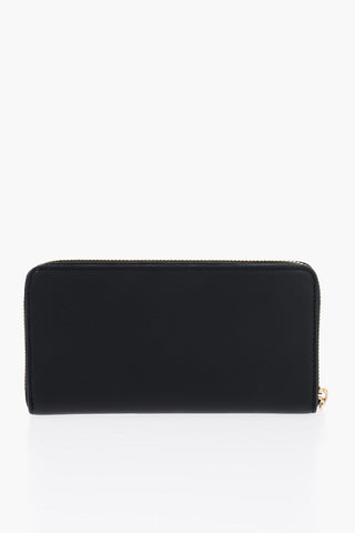 LOVE Solid Color Faux Leather Wallet with Metal Logo