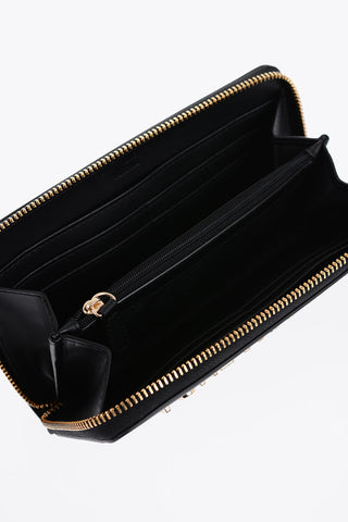 LOVE Solid Color Faux Leather Wallet with Metal Logo
