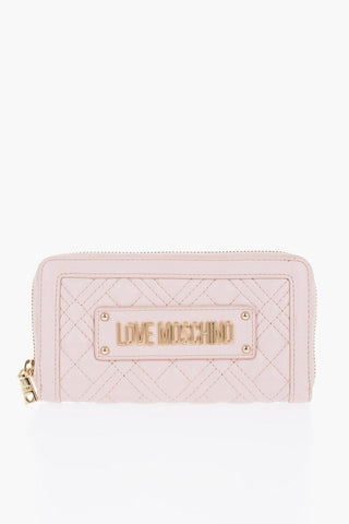 LOVE Quilted Faux Leather Wallet with Golden Logo