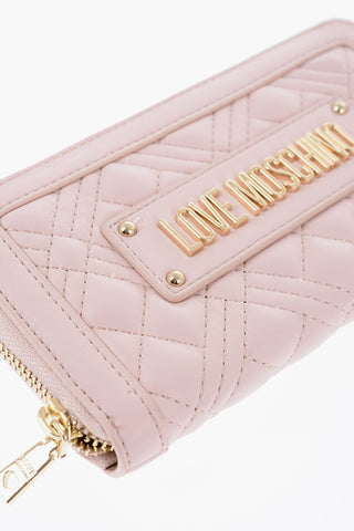LOVE Quilted Faux Leather Wallet with Golden Logo