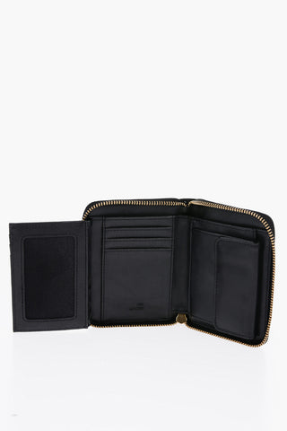 LOVE Portafoglio in Pelle Vegan Effetto Coccodrillo con Logo in Metallo Dorato