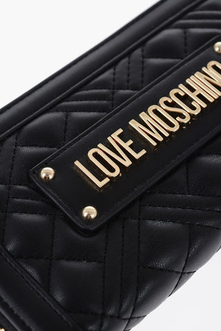 LOVE Portafoglio in Pelle Vegan Trapuntata con Logo Dorato