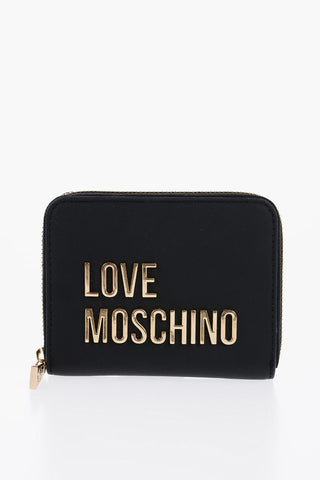 LOVE Portafoglio in Pelle Vegan con Logo in Metallo Dorato