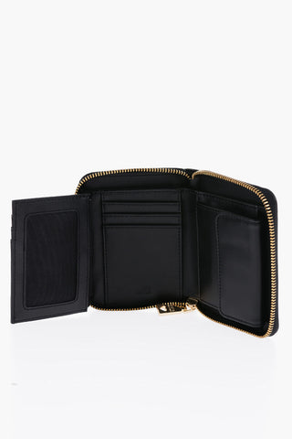 LOVE Portafoglio in Pelle Vegan con Logo in Metallo Dorato
