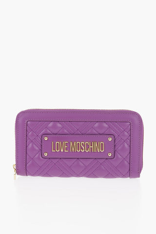 LOVE Quilted Faux Leather Wallet with Golden Logo