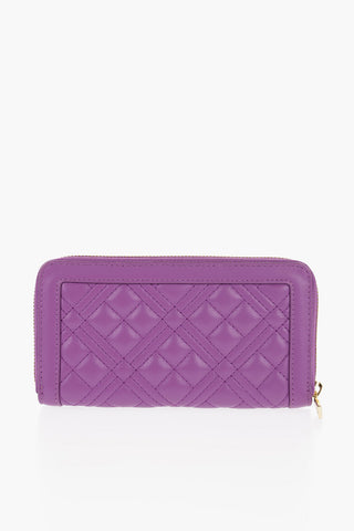 LOVE Quilted Faux Leather Wallet with Golden Logo