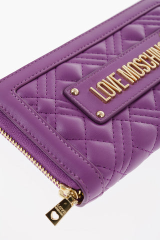 LOVE Quilted Faux Leather Wallet with Golden Logo