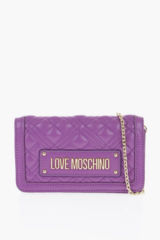 LOVE Faux Leather Crossbody Bag with Chain Shoulder Strap
