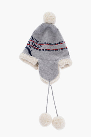 Cappello Trapper in Misto Cashmere con Pompon