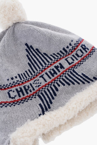 Cappello Trapper in Misto Cashmere con Pompon