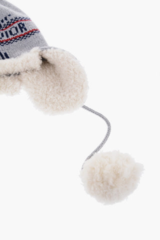 Cappello Trapper in Misto Cashmere con Pompon