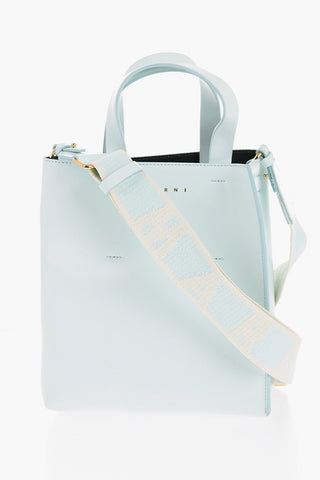 Leather MUSEO Mini Tote Bag with Removable Shoulder Strap