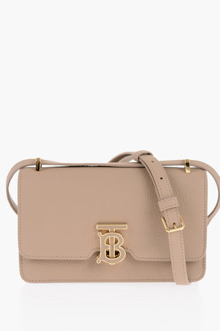 Textured Leather TB MINI Crossbody Bag with Monogram-Shaped Closure