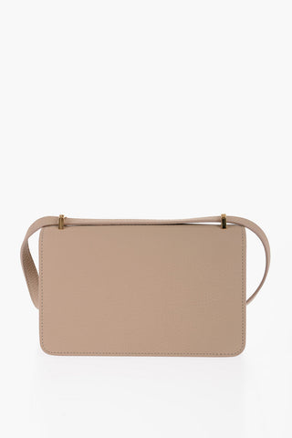 Textured Leather TB MINI Crossbody Bag with Monogram-Shaped Closure