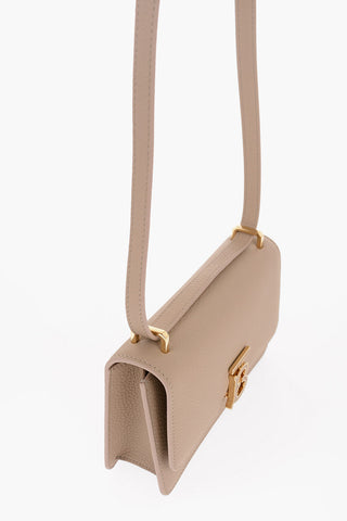 Textured Leather TB MINI Crossbody Bag with Monogram-Shaped Closure