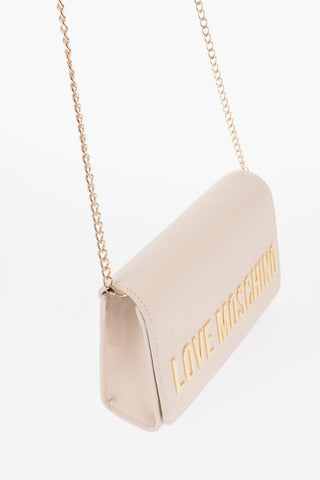 LOVE Solid Color Leather Crossbody Bag with Chain Shoulder Strap