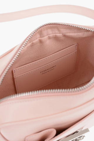 Leder-Kameratasche Mit Silbernem Detail
