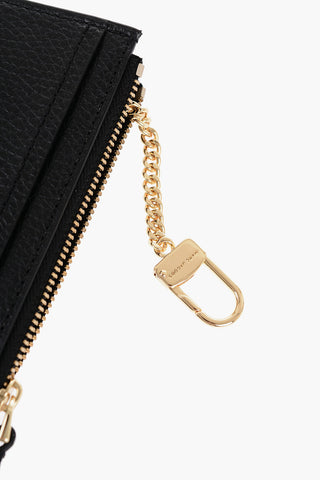 Textured Leather Card Holder with Zip