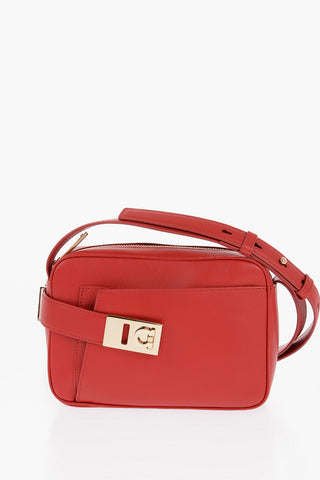 Leather Camera Bag with Golden Detail