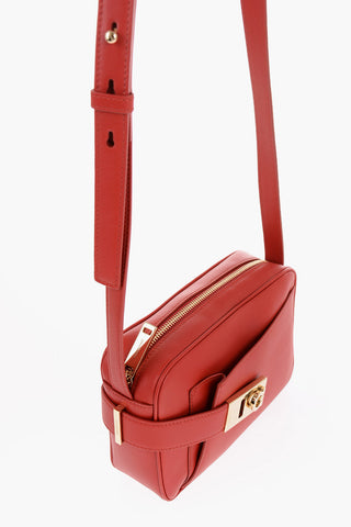 Leather Camera Bag with Golden Detail