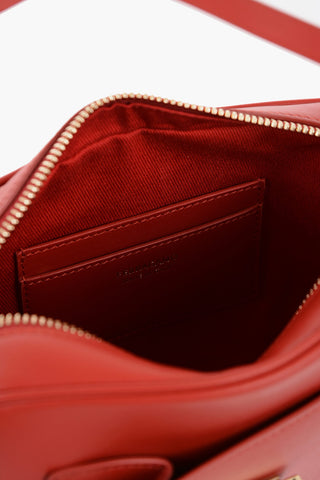 Leather Camera Bag with Golden Detail