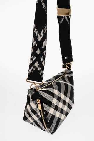 Checked SHIELD MESSENGER Crossbody Bag with Golden Details