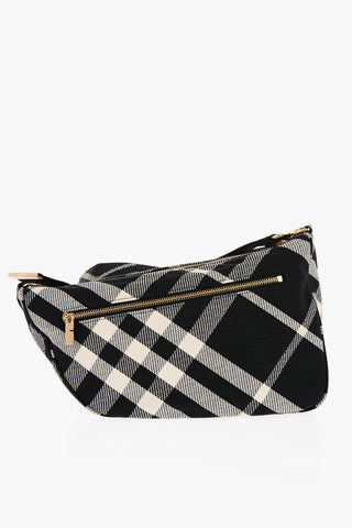 Checked SHIELD MESSENGER Crossbody Bag with Golden Details