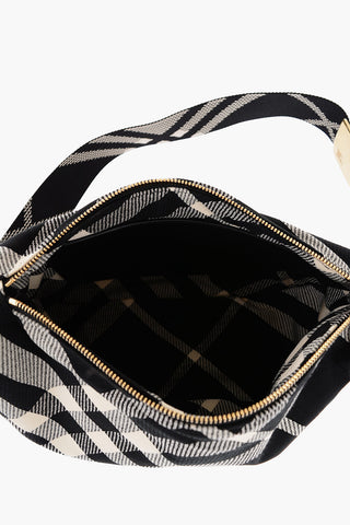 Checked SHIELD MESSENGER Crossbody Bag with Golden Details