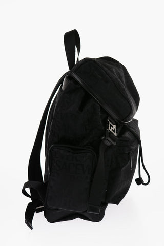 Nylon Backpack with All-Over Logo
