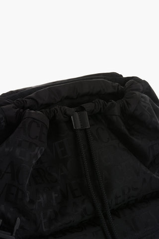 Nylon Backpack with All-Over Logo