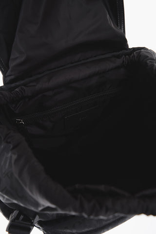 Nylon Backpack with All-Over Logo