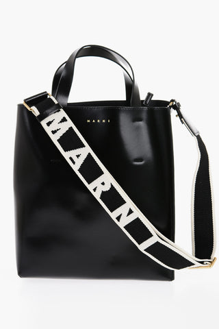 Leather MUSEO Mini Tote Bag with Removable Shoulder Strap