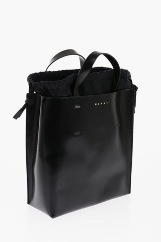Leather MUSEO Mini Tote Bag with Removable Shoulder Strap