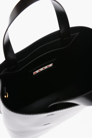 Leather MUSEO Mini Tote Bag with Removable Shoulder Strap