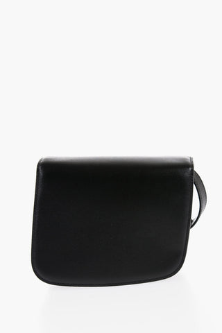 Leather Crossbody Bag with Golden Detail