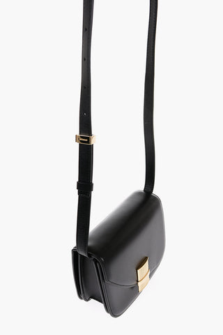 Leather Crossbody Bag with Golden Detail
